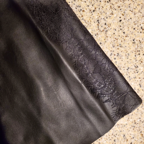 Zara NWT SZ XS Pleather Lace Dress - Picture 2 of 5